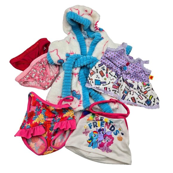 Build A Bear Girl Clothes Lot Underwear Swimsuit Robe My Little Pony Top Shirt - Picture 1 of 8